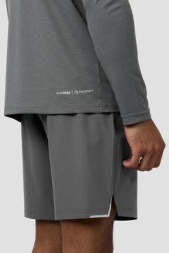 Peak Gridded Polartec® 1/4 Zip - Cement Grey -Sport Wear Daily Store PEAK GRIDDED 1 4 ZIP GREY 6