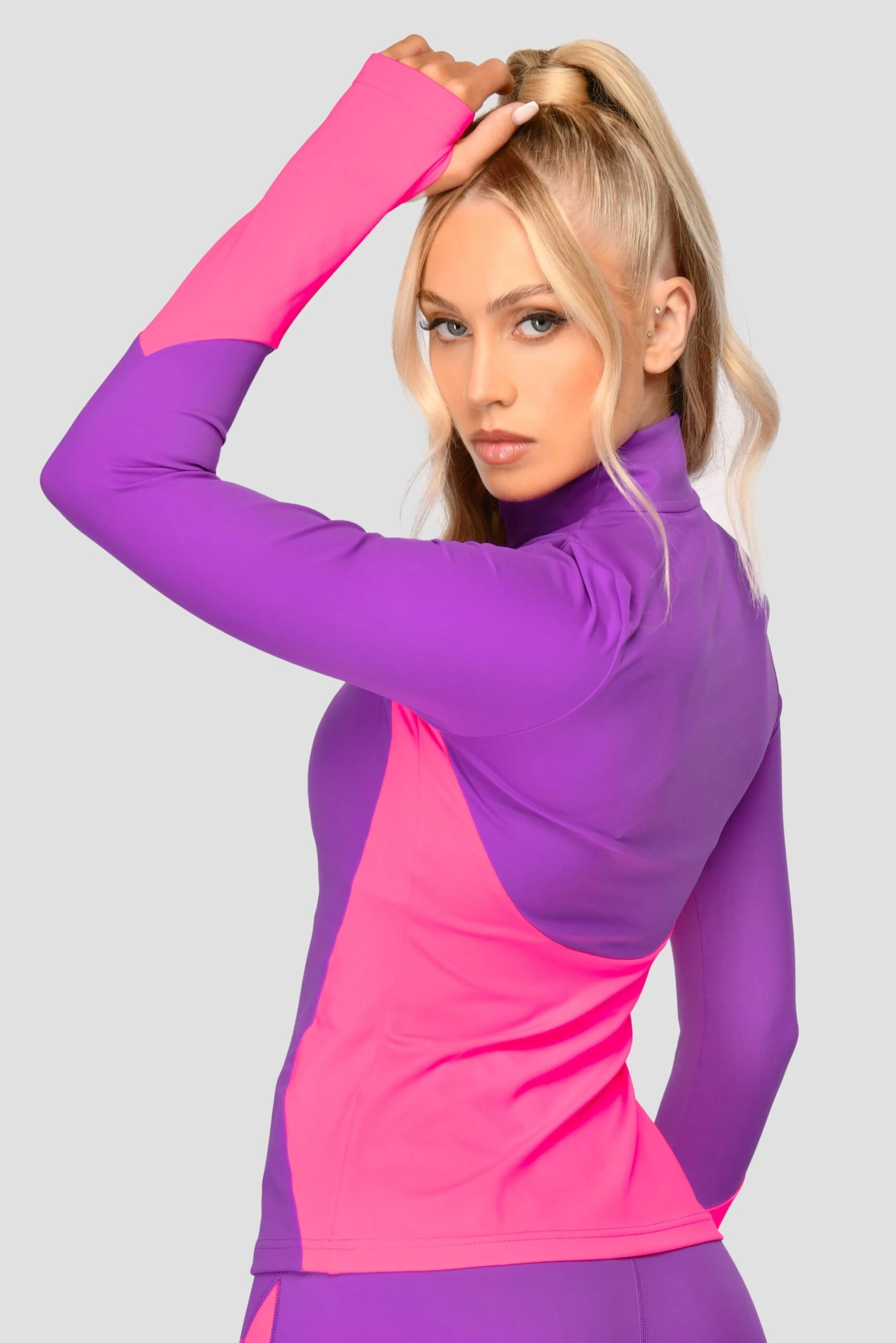 Power Panelled 1/4 Zip - Electric Purple/Pink 4 Power Panelled 1/4 Zip - Electric Purple/Pink - Image 2