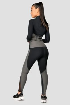 Power Panelled Legging - Black/Dark Slate Grey -Sport Wear Daily Store POWERPANELLEDLEGGING Black DarkSlate fullback