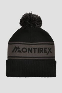 Peak Pom Beanie Hat - Black/Jet Grey -Sport Wear Daily Store PeakPomBeanieHat Black JetGrey back