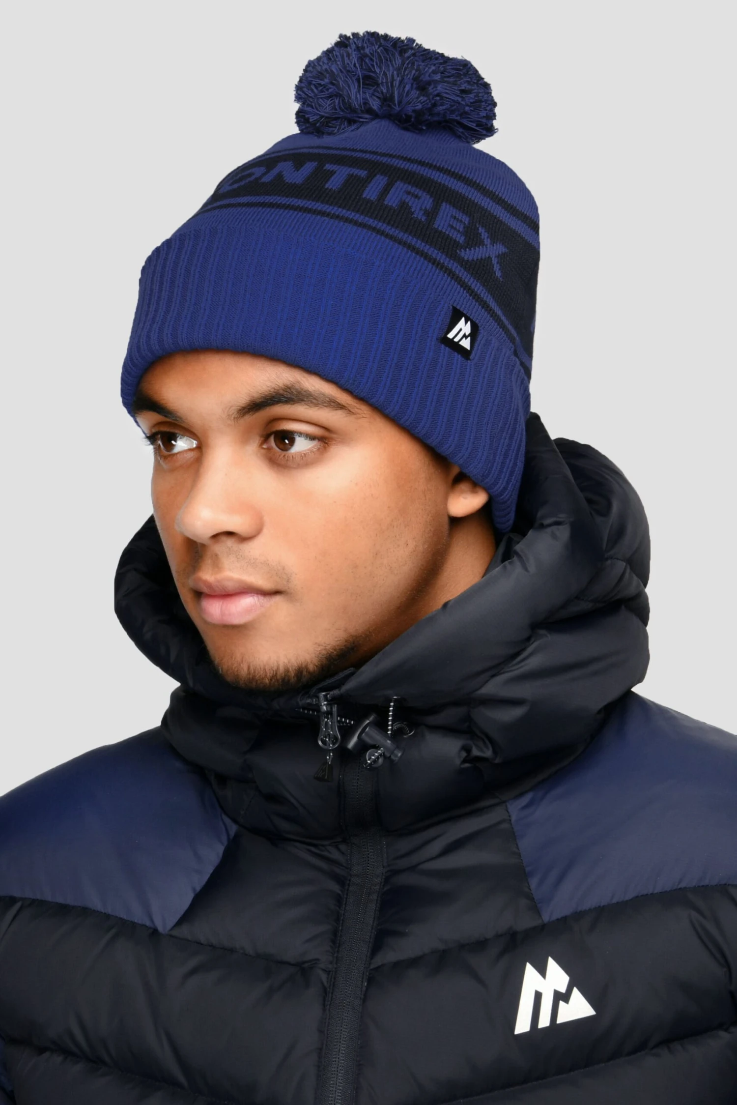 Peak Pom Beanie Hat - Space Blue/Midnight Blue 3 Peak Pom Beanie Hat - Space Blue/Midnight Blue
