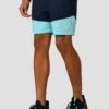 Junior Rush Running Short - Neon Sky/Midnight Blue -Sport Wear Daily Store RUSH RUNNING SHORT NEON SKY MIDNIGHT BLUE side logo