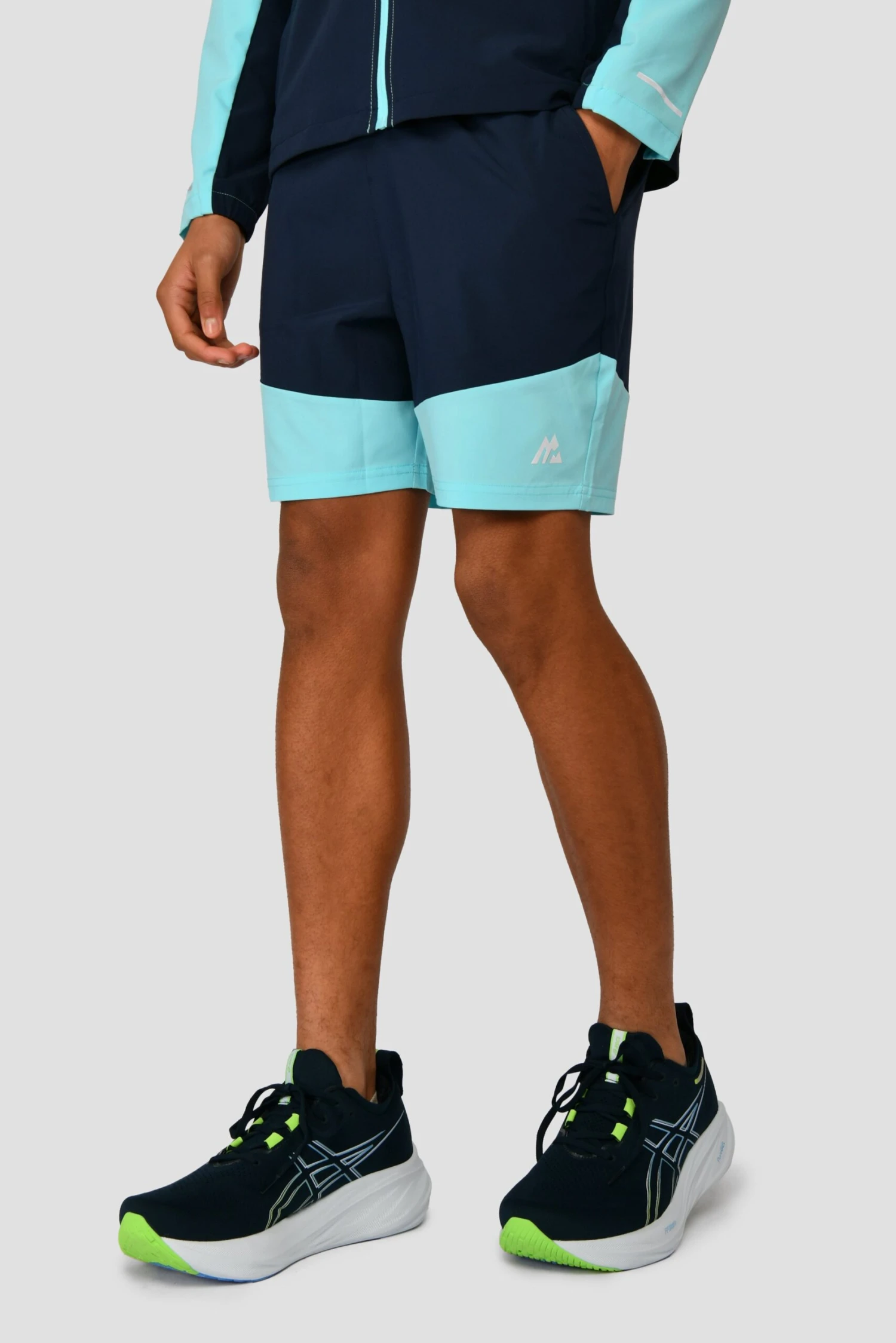 Junior Rush Running Short - Neon Sky/Midnight Blue 3 Junior Rush Running Short - Neon Sky/Midnight Blue