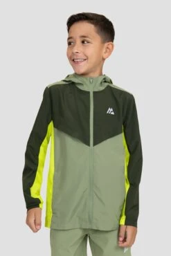 Boys Speed 2.0 Windbreaker - Fleck/Elm/Electric Lime