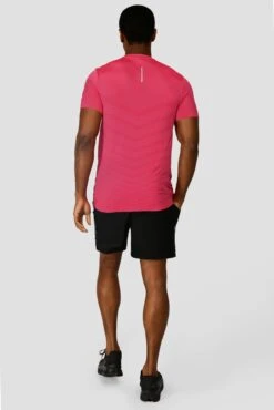 Speed Seamless T-Shirt - Hibiscus/Neon Pink -Sport Wear Daily Store SPEED SEAMLESS HIBISCUS NEON PINK back
