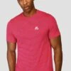 Speed Seamless T-Shirt - Hibiscus/Neon Pink -Sport Wear Daily Store SPEED SEAMLESS HIBISCUS NEON PINK close front