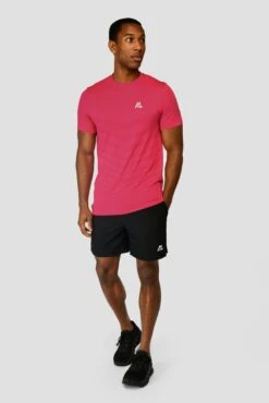 Speed Seamless T-Shirt - Hibiscus/Neon Pink -Sport Wear Daily Store SPEED SEAMLESS HIBISCUS NEON PINK ful front
