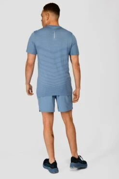 Speed Seamless T-Shirt - Steel Blue/Moonstone -Sport Wear Daily Store SPEED SEAMLESS STEEL BLUE MOONSTONE back