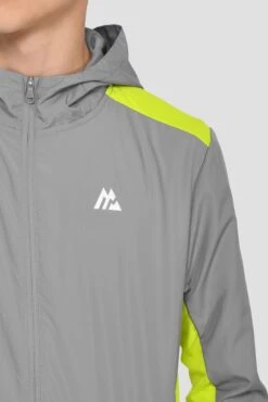 Junior Speed Windbreaker - Platinum Grey/Electric Lime -Sport Wear Daily Store SPEED WINDBREAKER PLATINUM GREY ELECTRIC LIME logo