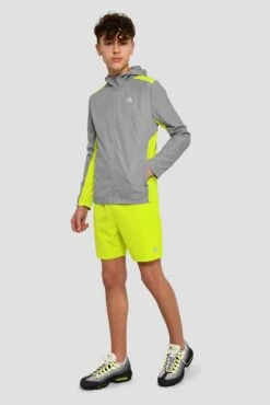 Junior Speed Windbreaker - Platinum Grey/Electric Lime -Sport Wear Daily Store SPEEDWINDBREAKER PLATINUMGREY ELECTRICLIME front