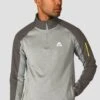 Summit Poly 1/4 Zip - Platinum Grey Marl/Cement Grey -Sport Wear Daily Store SUMMIT POLY 1 4 ZIP PLATINUM GREY MARL CEMENT GREY close front