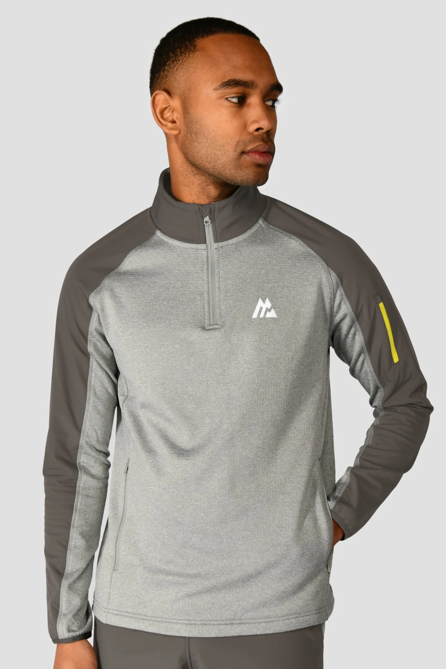 Summit Poly 1/4 Zip - Platinum Grey Marl/Cement Grey 3 Summit Poly 1/4 Zip - Platinum Grey Marl/Cement Grey