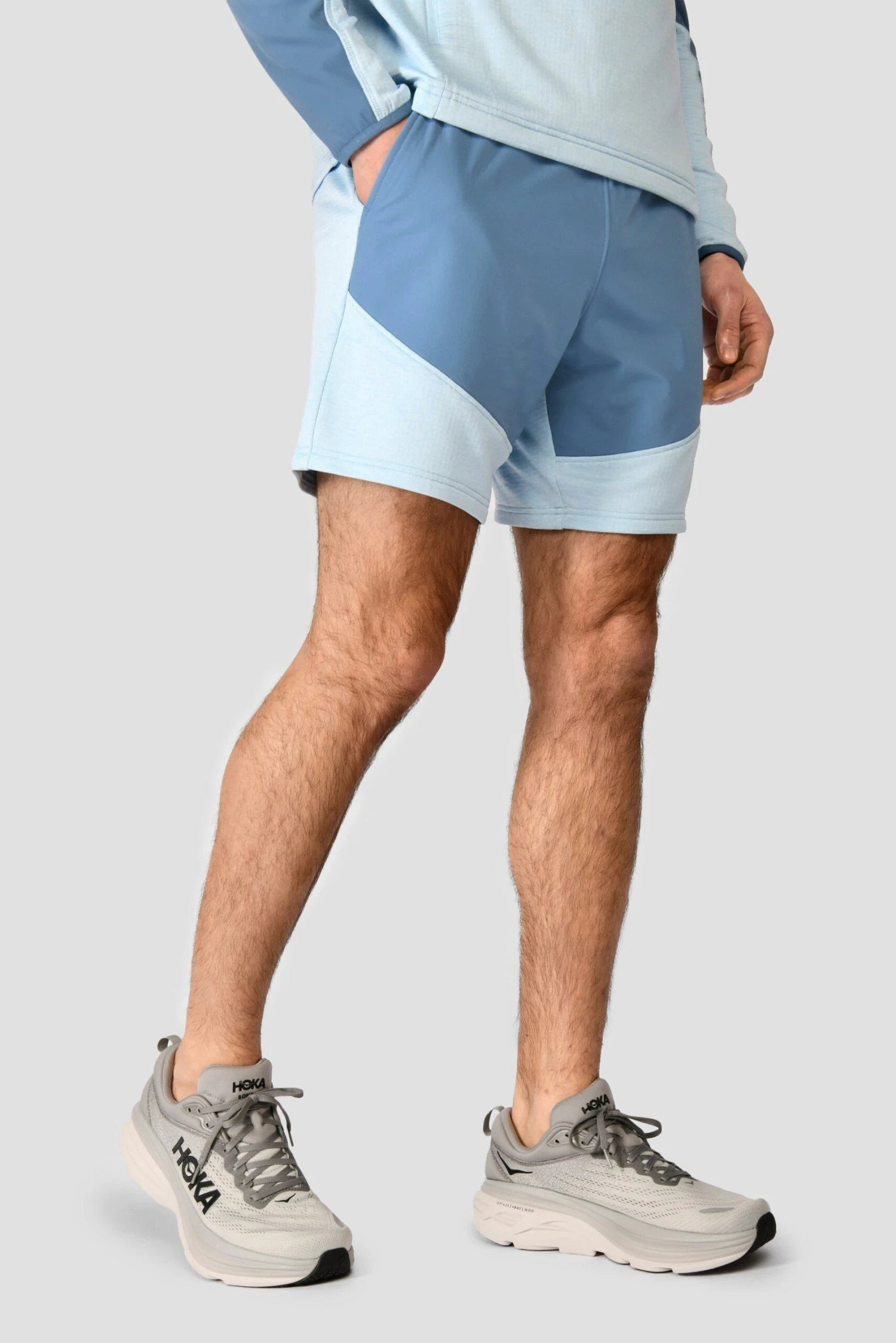 Summit Poly Short - Moonstone Marl/Steel Blue 4 Summit Poly Short - Moonstone Marl/Steel Blue - Image 2