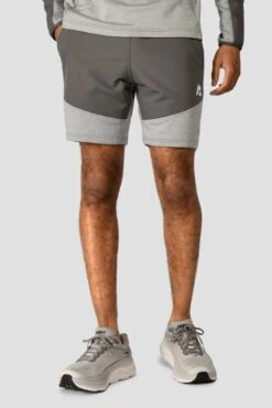 Summit Poly Short - Platinum Grey Marl/Cement Grey -Sport Wear Daily Store SUMMIT POLY SHORT PLATINUM GREY MARL CEMENT GREY close front