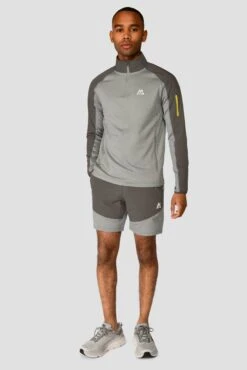 Summit Poly Short - Platinum Grey Marl/Cement Grey -Sport Wear Daily Store SUMMIT POLY SHORT PLATINUM GREY MARL CEMENT GREY full front