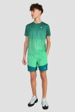 Junior Track Fade T-Shirt - Deep Sea/Mountain Meadow -Sport Wear Daily Store TRACK FADE TEE DEEP SEA MOUNTAIN MEADOW front