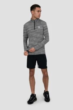 Trail 1/4 Zip - Black/Grey Multi -Sport Wear Daily Store TRAIL 1 4 ZIP BLACK GREY WHITE full front