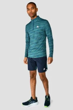 Trail 2.0 1/4 Zip - Navy/Turquoise -Sport Wear Daily Store TRAIL 2.0 1 4 ZIP AERO BLUE DEEP SEA MARINE BLUE MIDNIGHT BLUE front