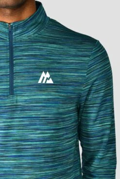 Trail 2.0 1/4 Zip - Navy/Turquoise -Sport Wear Daily Store TRAIL 2.0 1 4 ZIP AERO BLUE DEEP SEA MARINE BLUE MIDNIGHT BLUE logo