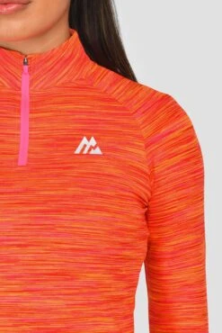 Women's Trail 2.0 1/4 Zip - Neon Pink/Orange/Red Multi -Sport Wear Daily Store TRAIL 2.0 1 4 ZIP MAGENTA LAVA SAFETY ORANGE EMBER logo