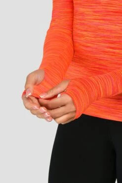 Women's Trail 2.0 1/4 Zip - Neon Pink/Orange/Red Multi -Sport Wear Daily Store TRAIL 2.0 1 4 ZIP MAGENTA LAVA SAFETY ORANGE EMBER sleeve detail