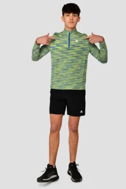 Junior Trail 2.0 1/4 Zip - Neon Blue/Lime -Sport Wear Daily Store TRAIL 2.0 1 4 ZIP NEON BLUE AZURE BLUE LIME FROST front