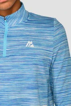 Junior Trail 2.0 1/4 Zip - Neon Blue/Sky -Sport Wear Daily Store TRAIL 2.0 1 4 ZIP NEON BLUE NEON SKY WHITE close