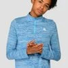 Junior Trail 2.0 1/4 Zip - Neon Blue/Sky -Sport Wear Daily Store TRAIL 2.0 1 4 ZIP NEON BLUE NEON SKY WHITE close front