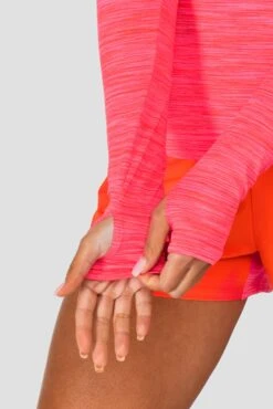 Women's Trail 2.0 1/4 Zip - Neon Pink/Red -Sport Wear Daily Store TRAIL 2.0 1 4 ZIP NEON PINK MAGENTA PINK PUNCH SHOCKING PINK FIESTA RED LOGO SLEEVEDETAIL