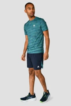 Trail 2.0 T-Shirt - Navy/Turquoise -Sport Wear Daily Store TRAIL 2.0 TEE AERO BLUE DEEP SEA MARINE BLUE MIDNIGHT BLUE front