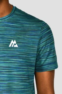 Trail 2.0 T-Shirt - Navy/Turquoise -Sport Wear Daily Store TRAIL 2.0 TEE AERO BLUE DEEP SEA MARINE BLUE MIDNIGHT BLUE logo