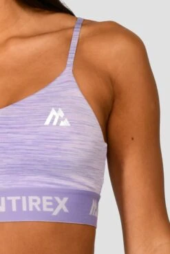Trail Icon Bra Top - Lilac Multi -Sport Wear Daily Store TRAIL ICON BRA TOP LILAC BLOOM MAGNOLIA PEARLY HEATHER AMETHYST logo detail