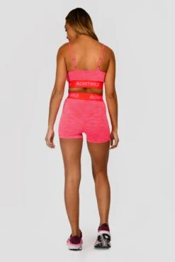 Trail Icon Bra Top- Neon Pink/Red -Sport Wear Daily Store TRAIL ICON BRA TOP NEON PINK MAGENTA PINK PUNCH SHOCKING PINK FIESTA RED BACK