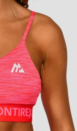 Trail Icon Bra Top- Neon Pink/Red -Sport Wear Daily Store TRAIL ICON BRA TOP NEON PINK MAGENTA PINK PUNCH SHOCKING PINK FIESTA RED LOGO DETAIL