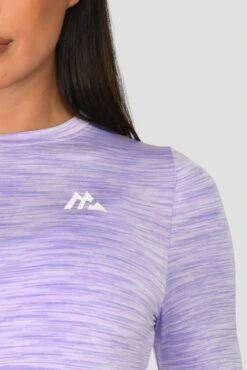 Trail Icon Long Sleeve Crop Top - Lilac Multi -Sport Wear Daily Store TRAIL ICON LS CROP LILAC BLOOM MAGNOLIA PEARLY HEATHER AMETHYST logo detail