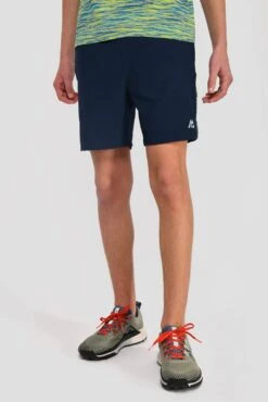 Junior Trail Panel Short - Navy/Neon Blue/Lime -Sport Wear Daily Store TRAIL PANEL SHORT MIDNIGHT BLUE NEON BLUE LIME FROST front