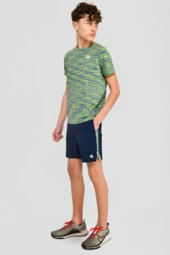 Junior Trail Panel Short - Navy/Neon Blue/Lime -Sport Wear Daily Store TRAIL PANEL SHORT MIDNIGHT BLUE NEON BLUE LIME FROST full front