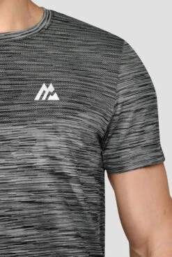 Trail Seamless T-Shirt - Black/Grey Multi -Sport Wear Daily Store TRAIL SEAMLESS TEE BLACK WHITE CEMENT GREY close