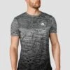 Trail Seamless T-Shirt - Black/Grey Multi -Sport Wear Daily Store TRAIL SEAMLESS TEE BLACK WHITE CEMENT GREY close front