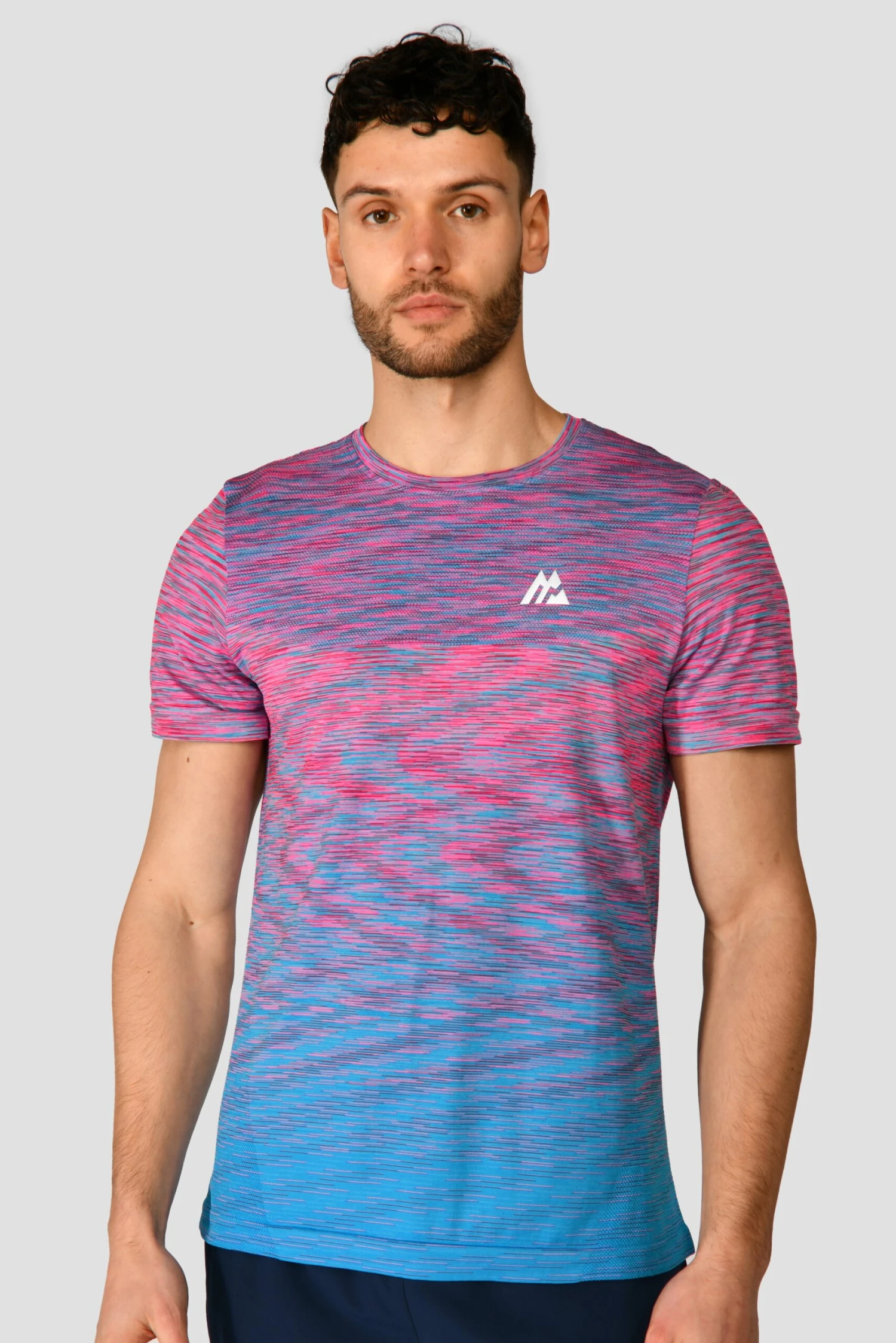 Trail Seamless T-Shirt - Pink/Blue 3 Trail Seamless T-Shirt - Pink/Blue