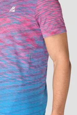 Trail Seamless T-Shirt - Pink/Blue 13 Trail Seamless T-Shirt - Pink/Blue -Sport Wear Daily Store TRAIL SEAMLESS TEE HIBISCUS MAYA BLUE seamless detail