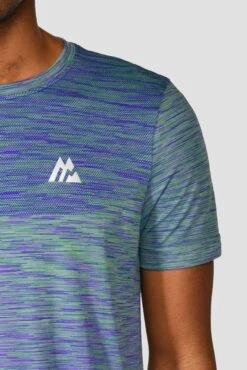 Trail Seamless T-Shirt - Green/Purple 12 Trail Seamless T-Shirt - Green/Purple -Sport Wear Daily Store TRAIL SEAMLESS TEE MOUNTAIN MEADOW PURPLE Close