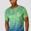 Trail Seamless T-Shirt - OG Neon/Cobalt Blue -Sport Wear Daily Store TRAIL SEAMLESS TEE OG NEON COBALT close front