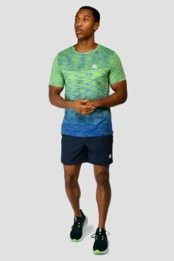 Trail Seamless T-Shirt - OG Neon/Cobalt Blue -Sport Wear Daily Store TRAIL SEAMLESS TEE OG NEON COBALT front