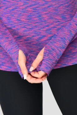 Women's Trail 2.0 1/4 Zip - Purple/Blue -Sport Wear Daily Store TRAIL2.01 4ZIP PURPLE ELECTRICPURPLE NEONBLUE SHOCKINGPINK sleevedetail