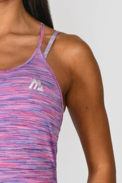 Trail 2.0 Strappy Vest - Purple/Pink -Sport Wear Daily Store TRAIL2.0STRAPPYVEST THISTLE ROYALPURPLE VIVIDVIOLET NEONPINK CLOSEUPLOGO