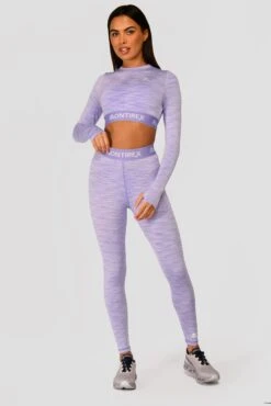 Trail Icon Long Sleeve Crop Top - Lilac Multi -Sport Wear Daily Store TRAILICONLSCROP LILACBLOOM MAGNOLIA PEARLYHEATHER AMETHYST front