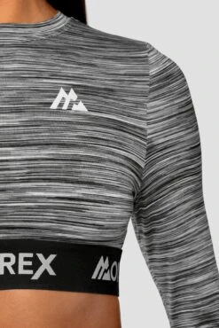 Trail Icon Long Sleeve Crop - Black/Grey Multi -Sport Wear Daily Store Trail Icon LS Crop GREY BLACK WHITE Close logo