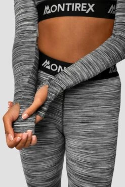 Trail Icon Long Sleeve Crop - Black/Grey Multi -Sport Wear Daily Store Trail Icon LS Crop GREY BLACK WHITE Sleeve detail
