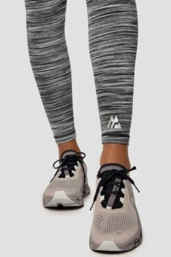 Trail Icon Legging - Black/Grey Multi -Sport Wear Daily Store Trail Icon Legging GREY BLACK WHITE Logo detail